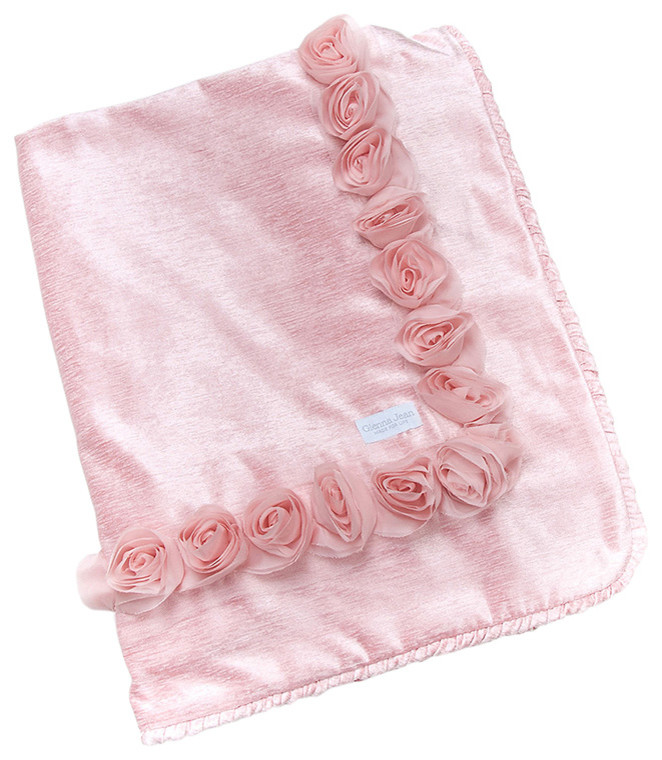 Glenna Jean Throw (Pink Velvet with Roses) - Anastasia