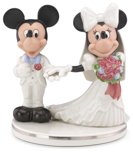 mickey and minnie crystal figurines