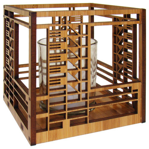 Frank Lloyd Wright Bach House Design Hardwood Votive Frank Lloyd Wright Bach House Design Hardwood Votive