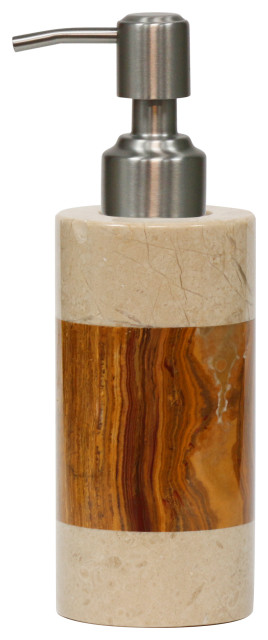 Polished Marble Bathroom Soap/Lotion Dispenser, Desert Sand and Amber ...