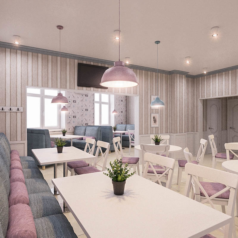 Кафе в нежном стиле, 85 кв.м.