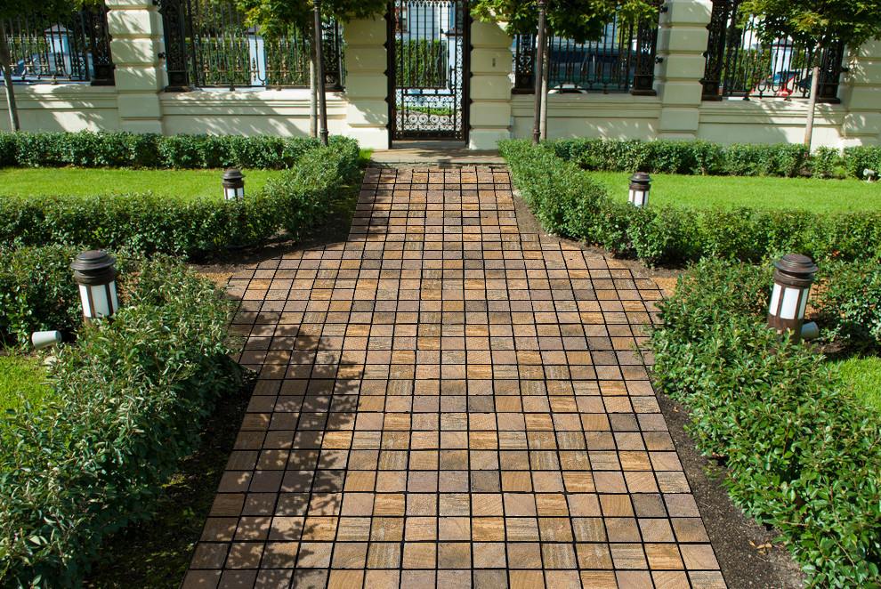 Плитка и брусчатка из натурального камня песчаника бежево-коричневый оттенков