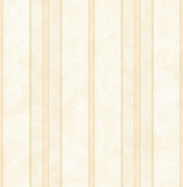 Annabelle Peach Stripe Wallpaper Traditional Wallpaper by SK