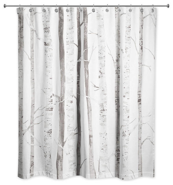 White Birch Trees 71x74 Shower Curtain