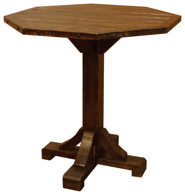 Furniture Barn USA Rustic Barn Wood Style Timber Peg Bistro Table