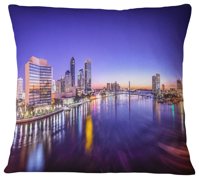 Jacksonville Florida City Cityscape Photography Throw Pillow, 16"x16"