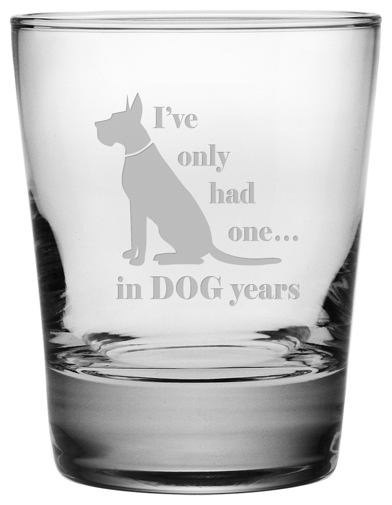 "in Dog Years" Double Old Fashioned Glasses, Set of 4
