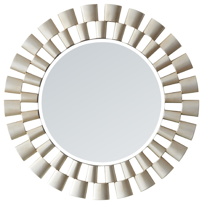 Perugia 24" Circle Bathroom/Vanity Brushed Silver framed Wall Mirror ...
