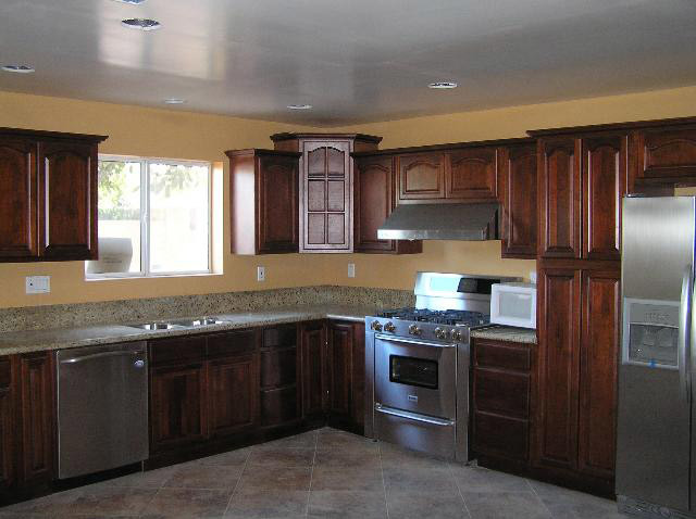 Cherry Walnut Kitchen Cabinets Home Design Traditional