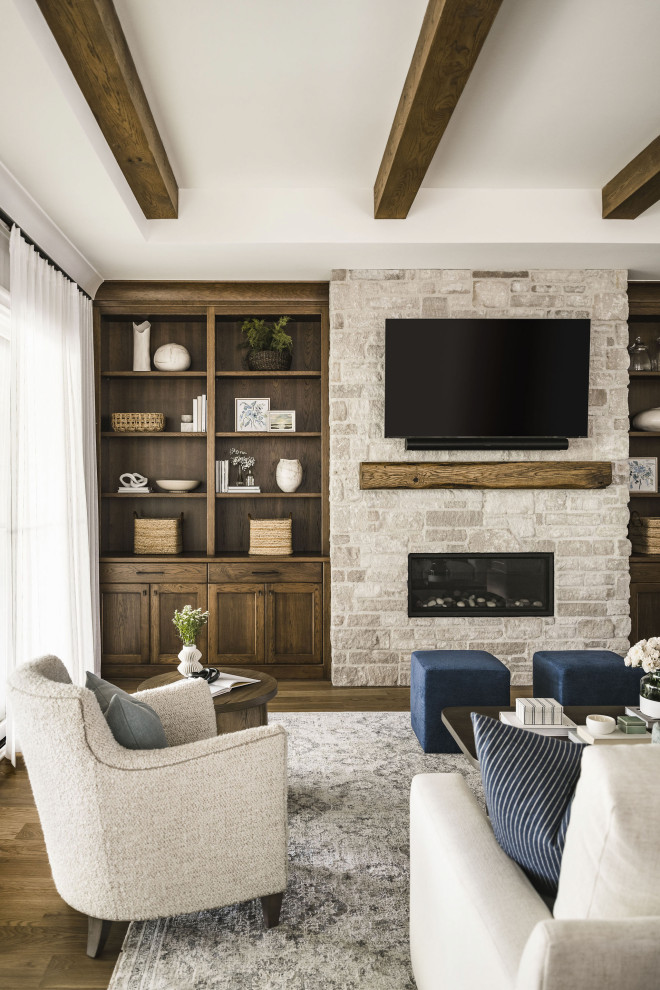 Inspiration for a transitional living room remodel in Charlotte