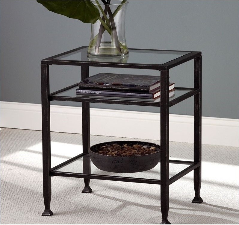 Holly & Martin Guthrie Metal End Table in Distressed Black