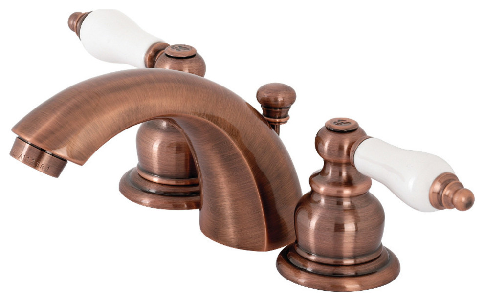 KB956PL Victorian MiniWidespread Bathroom Faucet, Antique Copper