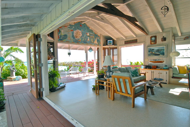 Bahamian Open House tropical-living-room