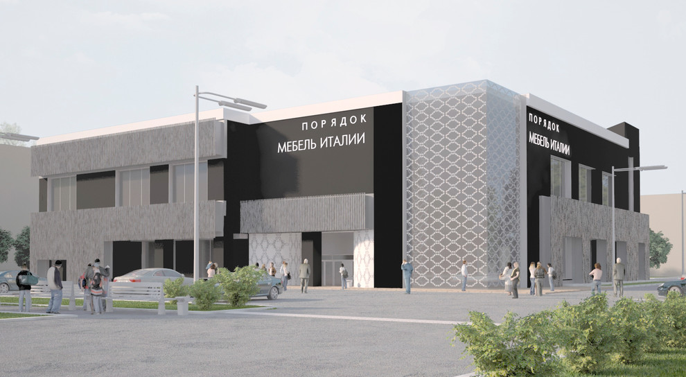 Дизайн фасадов торгового центра