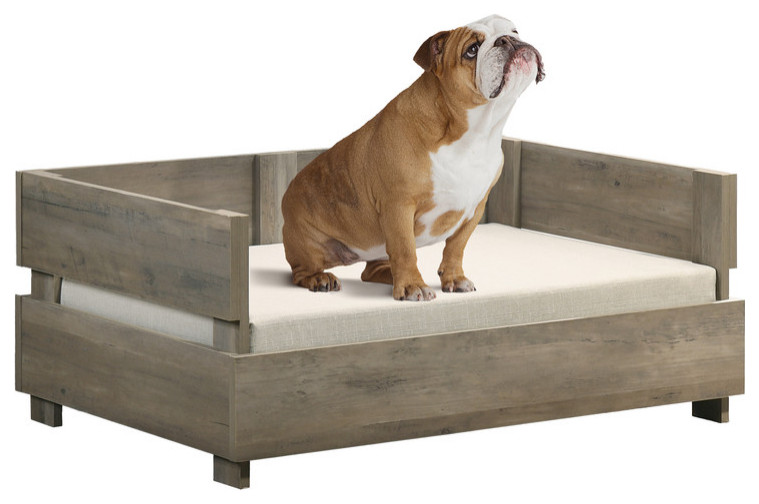 Daxton Rustic Grey 36"W Modern Comfy Pet Bed With Cushion