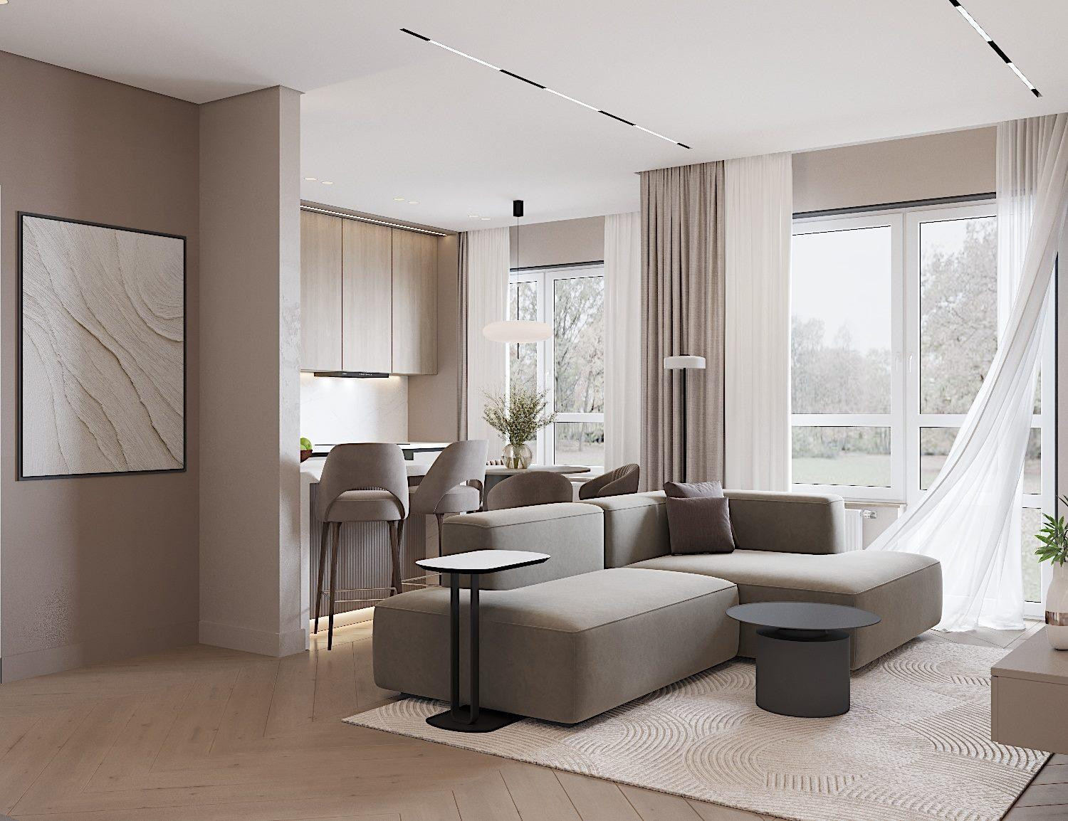 Квартира 57м2 в Новороссийске в стиле неоклассика