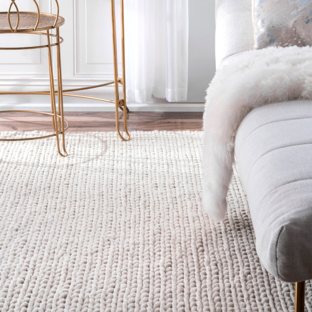 nuLOOM Braided Wool Hand Woven Chunky Cable Rug, 8'x10' - Scandinavian ...