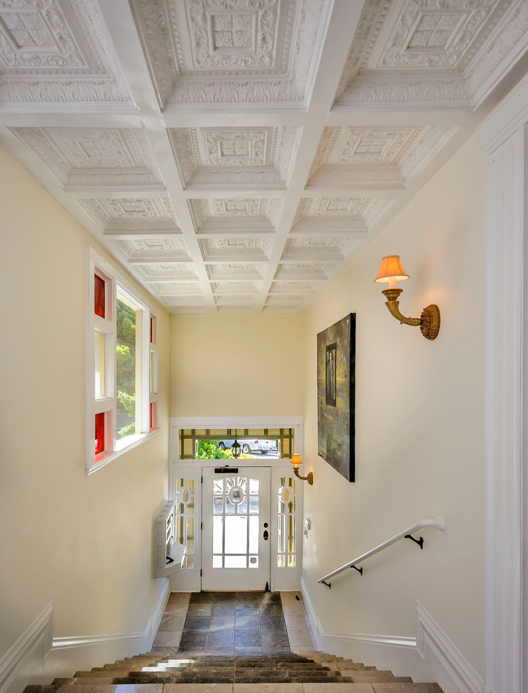 Photo of a traditional entryway in San Francisco with beige walls.