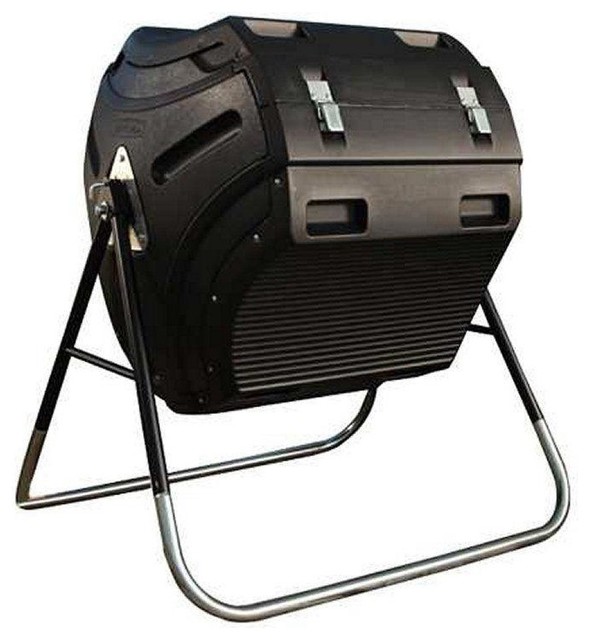 Heavy Duty HDPT Plastic 10 cubic ft. Compost Bin Tumbler with Steel Stand