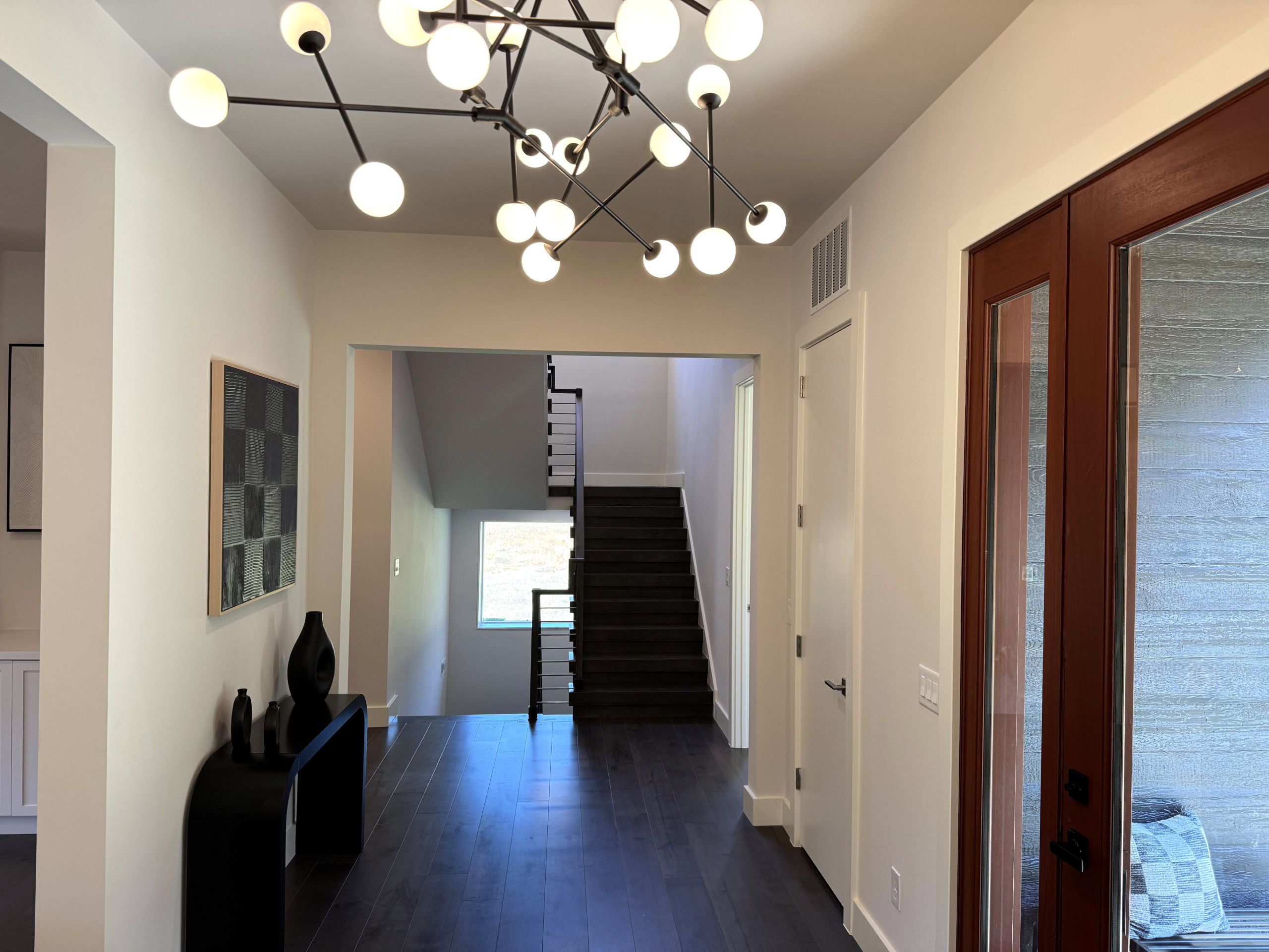 137_Transitional Maple Staircase with Stainless Steel Rail, Clifton, VA 2014