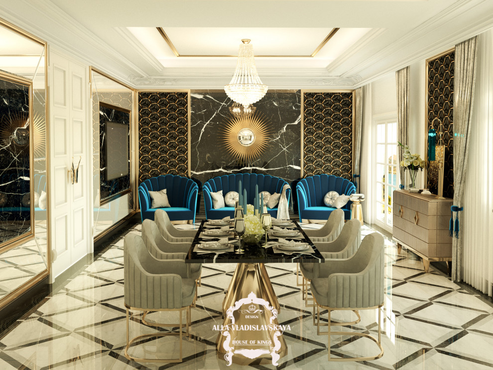 "Частный дом г. Челябинск". Гостиная в стиле ар-деко