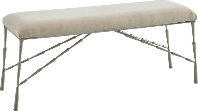 Spike Bench with Muslin Cushion, Large - Contemporary - Upholstered ...