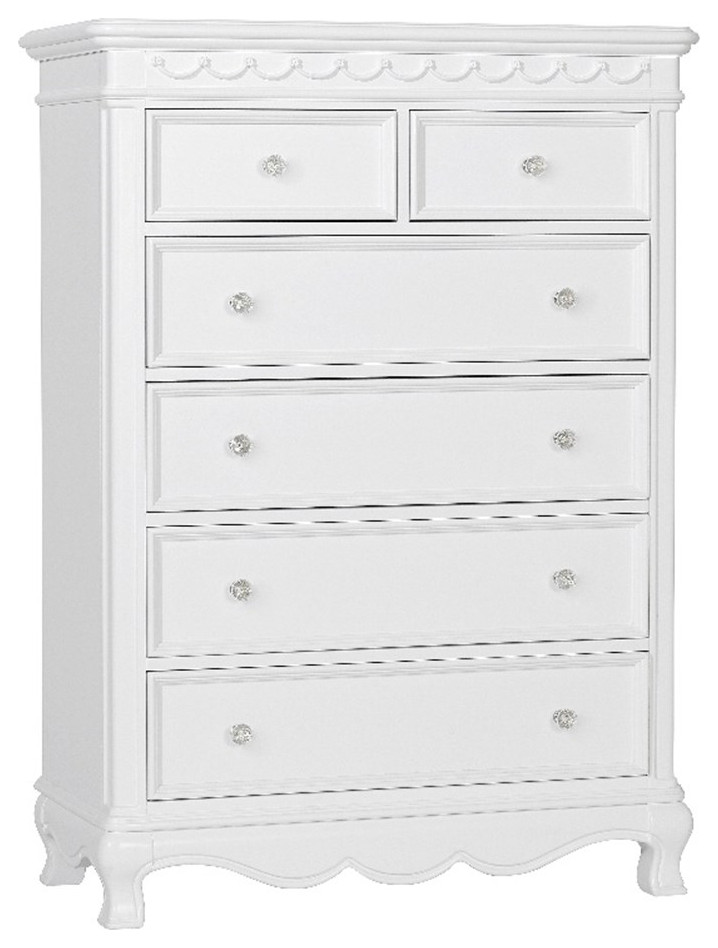 Baby Cache Adelina 6Drawer Traditional Wood Chest in Pure White Kids