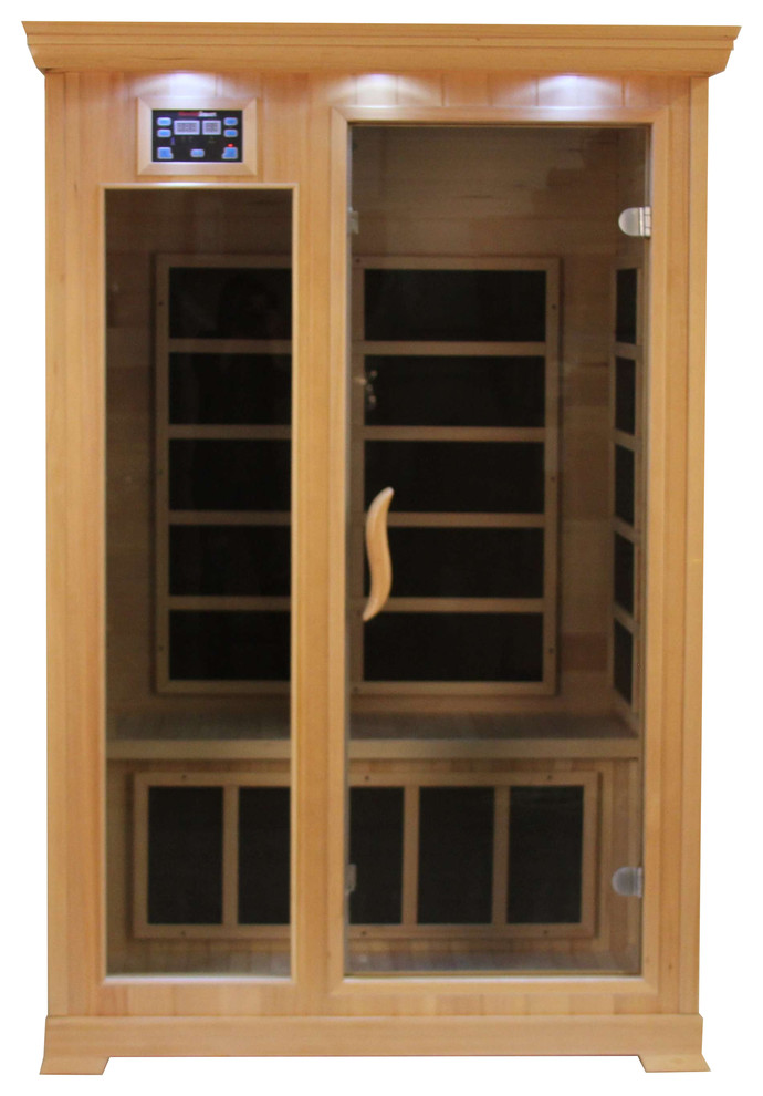 Kericko 2 Person Hemlock Indoor Infrared Sauna Spa Carbon Heater FAR
