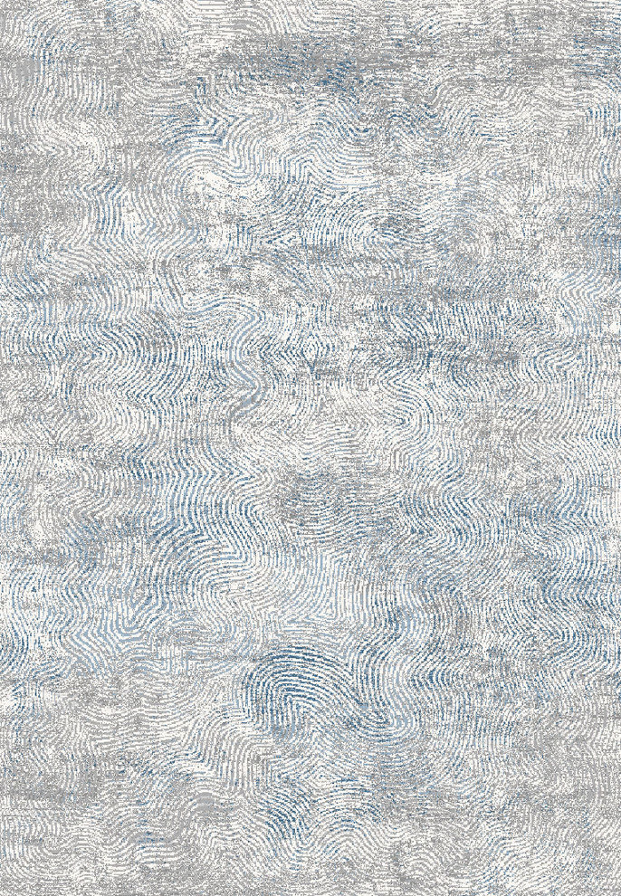 Torino Ivory And Grey And Blue Area Rug, 2'x3.11' Contemporary Area
