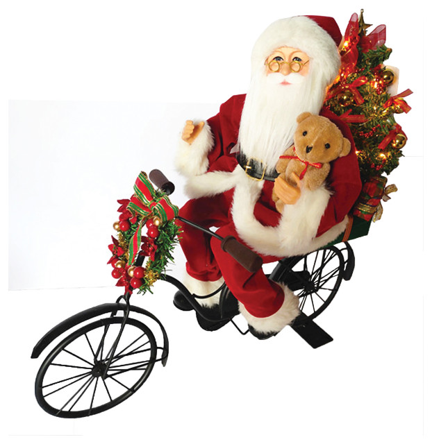 19" Red Santa on Bike LED