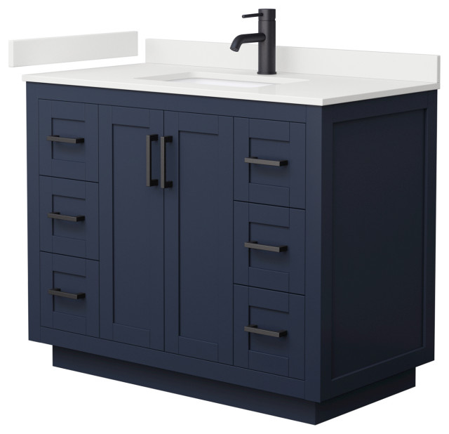 Miranda Bathroom Vanity Quartz, 42 inch Single Transitional