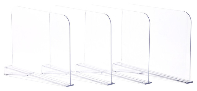 Acrylic Shelf Dividers, Clear, Set of 4
