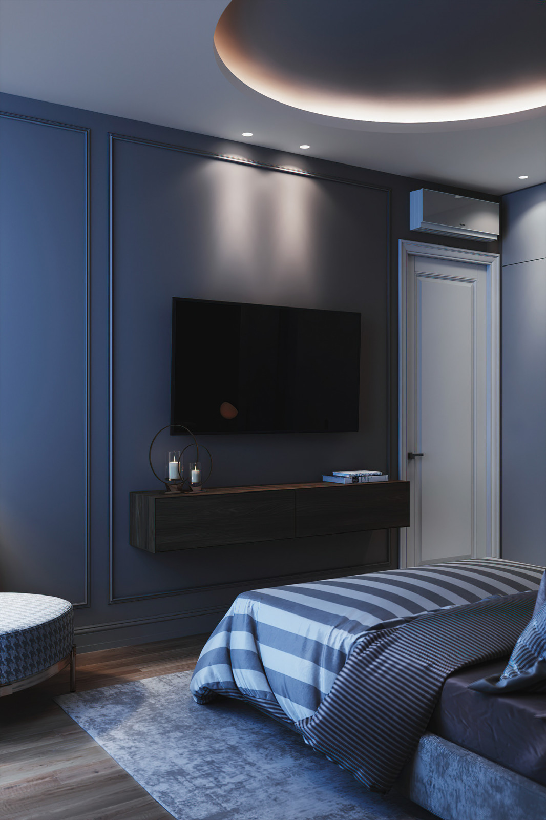 Дизайн спальни в двух цветовых вариантах