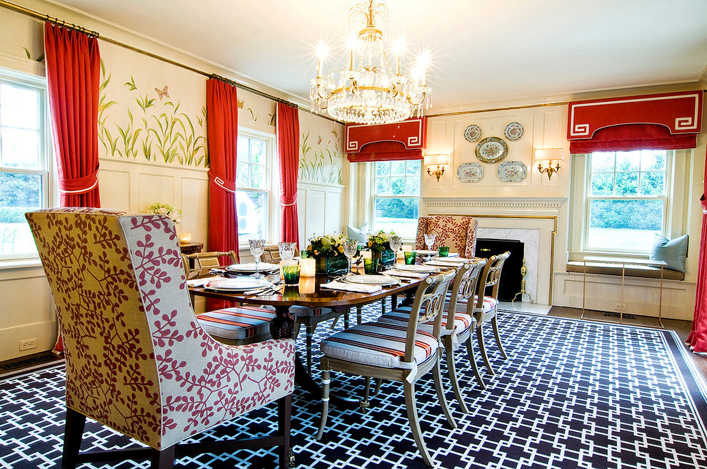 This is an example of an eclectic dining room in New York.