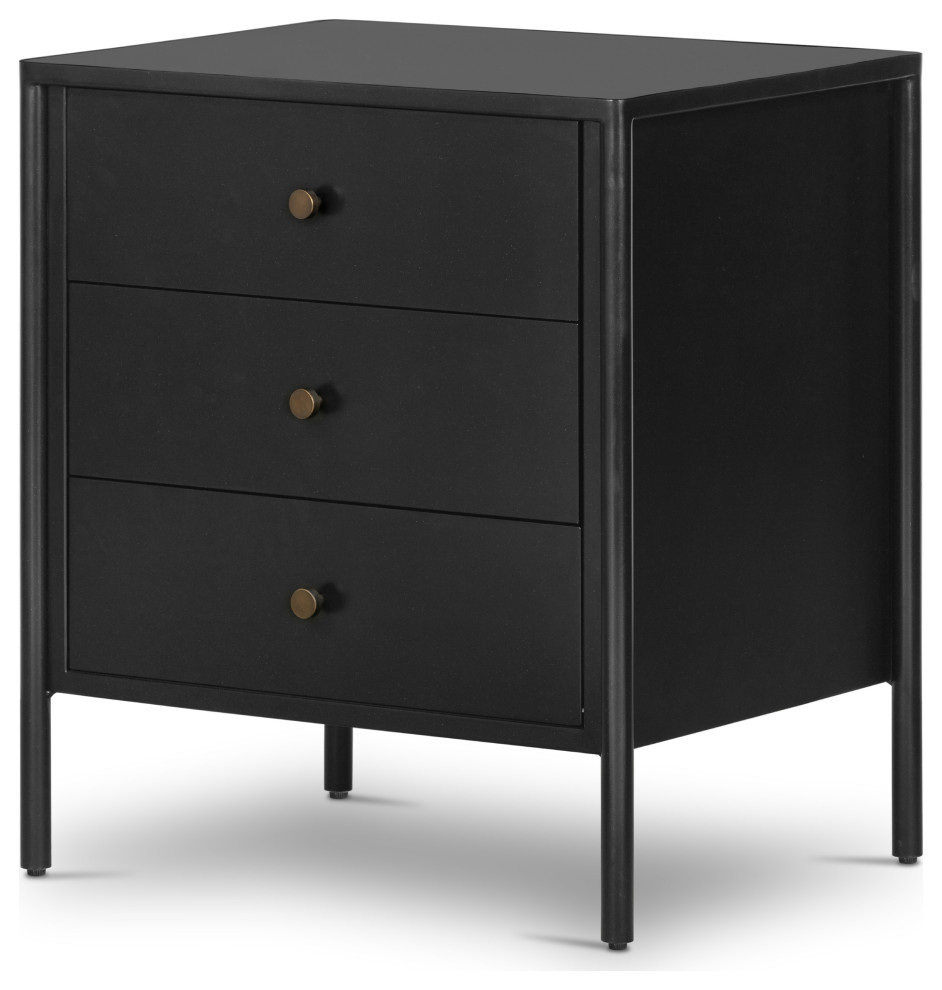Soto Nightstand, Black Transitional Nightstands And Bedside Tables