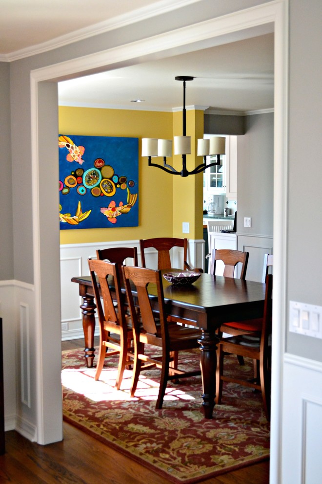 Example of a transitional dining room design in Seattle