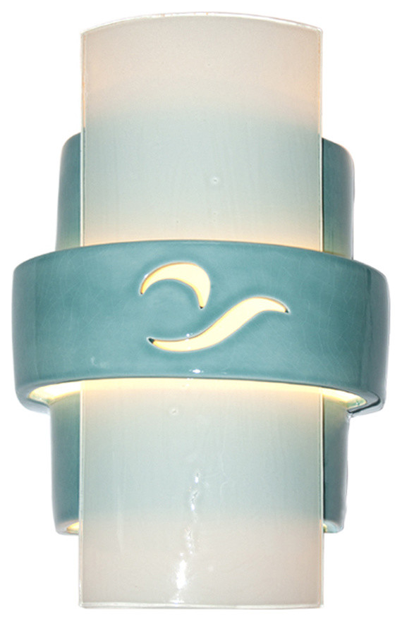 A19 Lighting RE121-TC-WF South Beach Wall Sconce Teal Crackle And White Frost