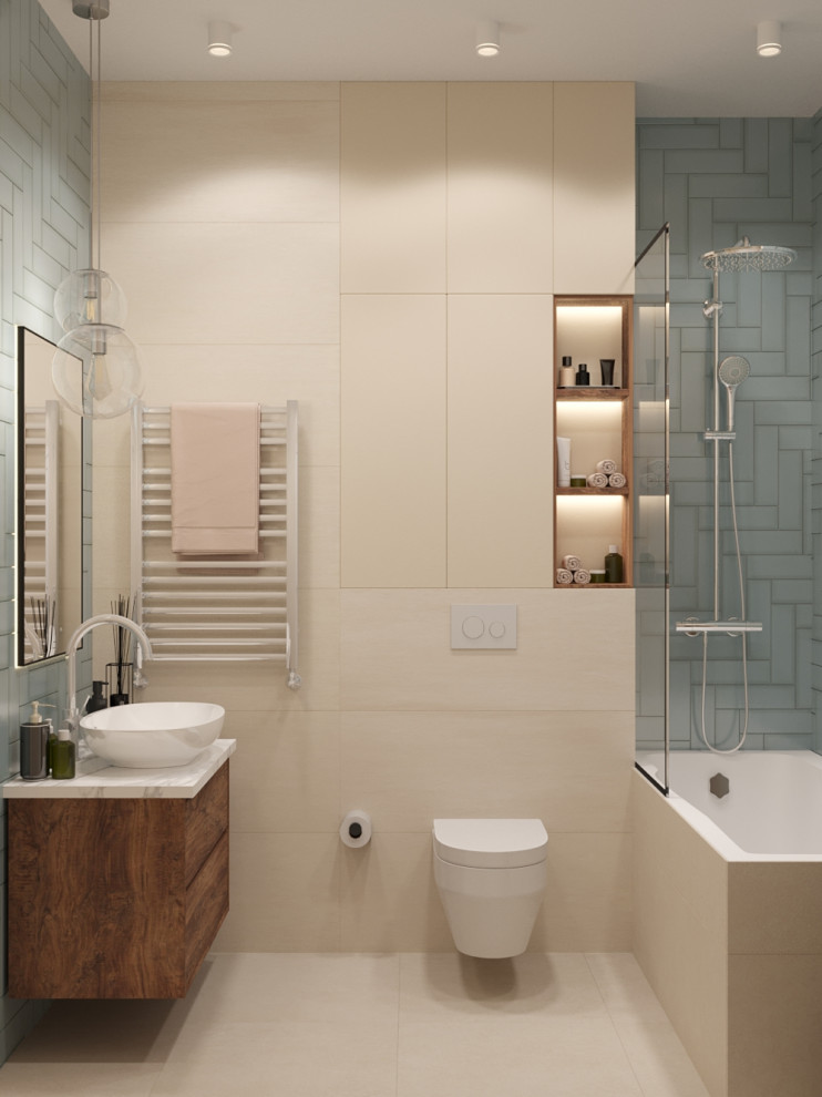 Ванная в зеленых тонах