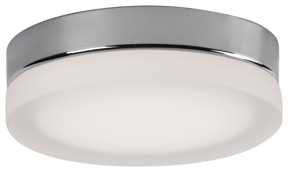 Bedford Flush Mount Light, Chrome, 11"Dx2.5"H, 11"Dx2.5"H