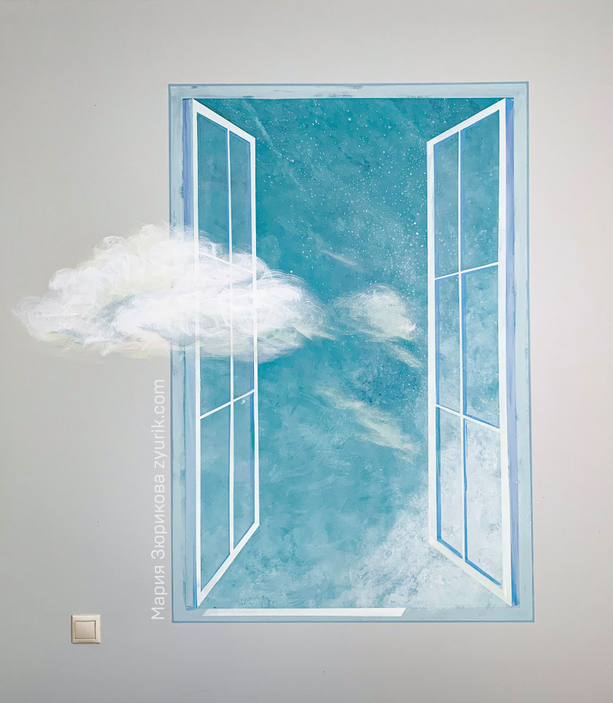 Роспись стен "Облако вплывающее в окно"