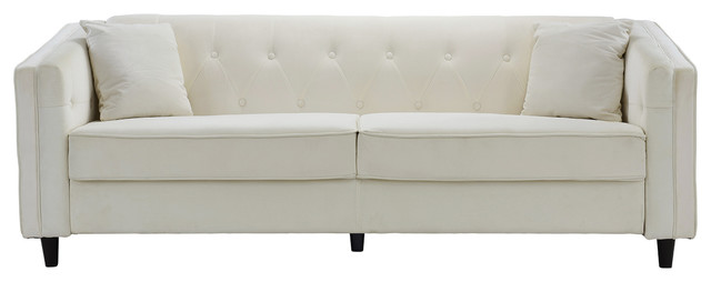 Clic Victorian Style Velvet Sofa With Tufted Ons Midcentury Clic Victorian Style Velvet Sofa With Tufted Ons Beige