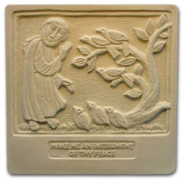 Plaster concrete mold mould Saint Francis plaque plastic mold