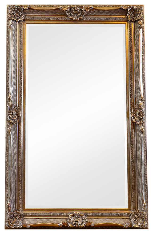 Rococo 55"x87" Silver Leaf Full Length Floor Mirror Victorian Floor