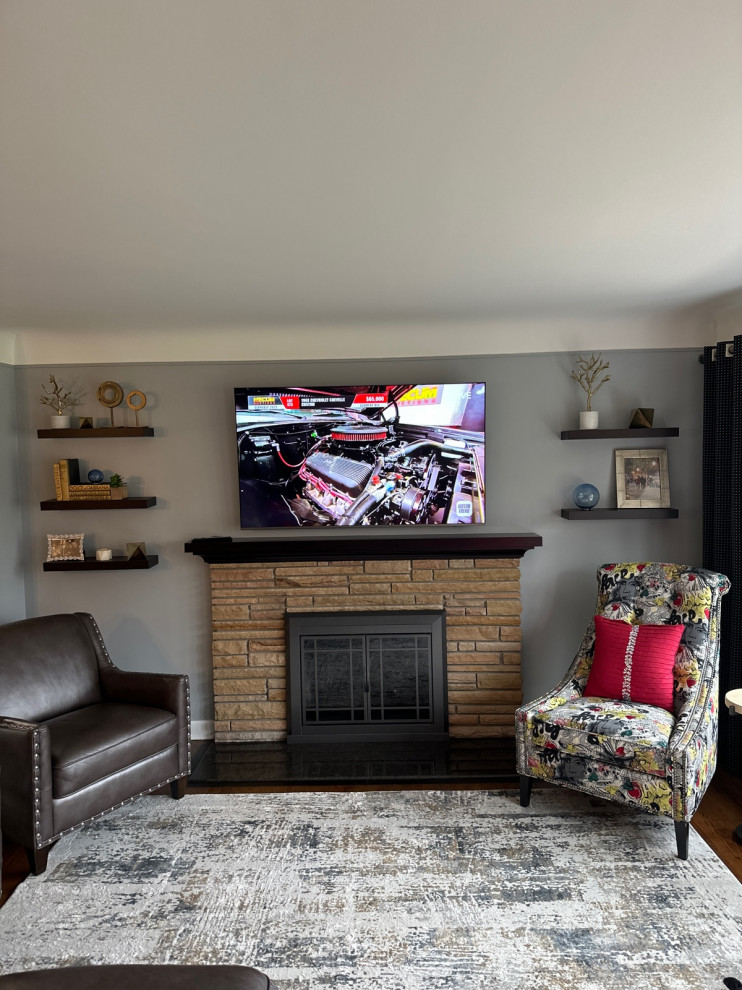 paint stone fireplace