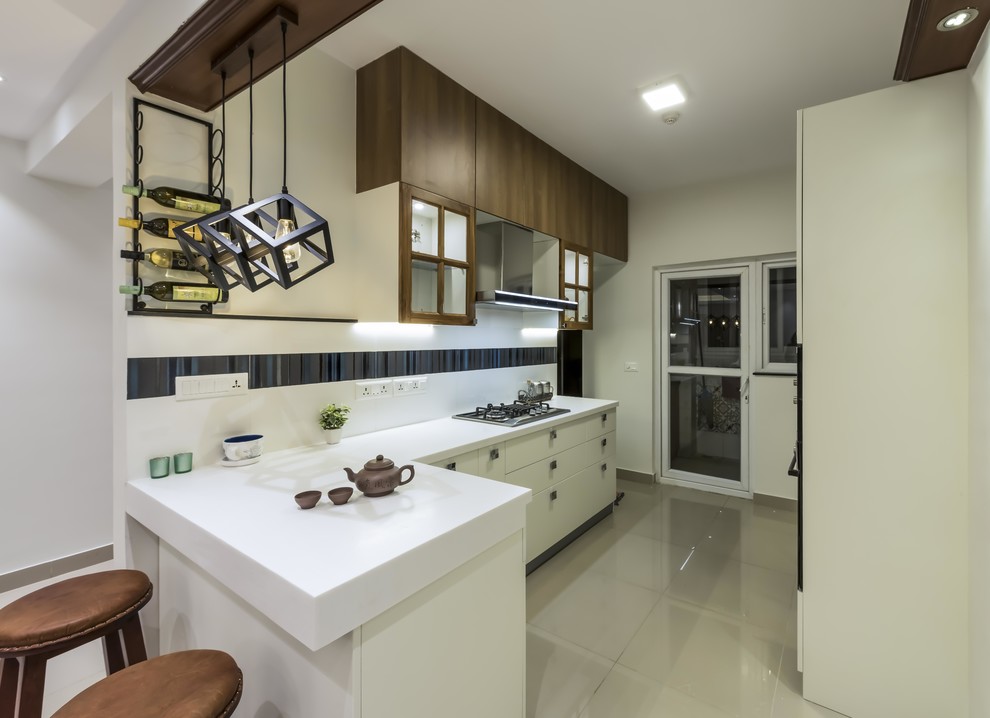 Example of a trendy kitchen design in Bengaluru
