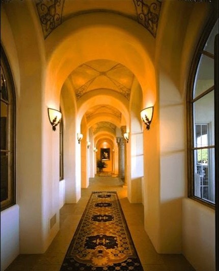 Hallway - huge transitional hallway idea in Phoenix