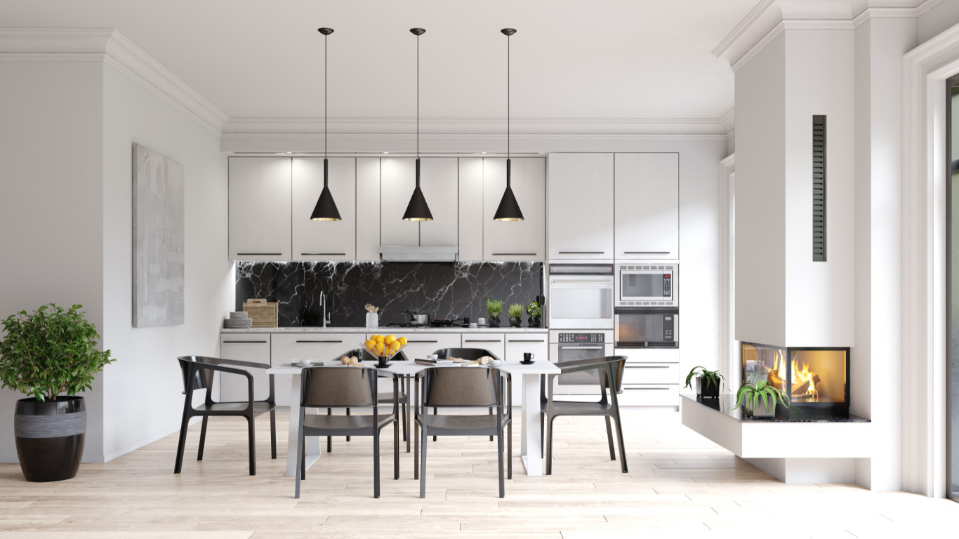 Bright Contemporary Kitchen with Natural Accents in Chiswick