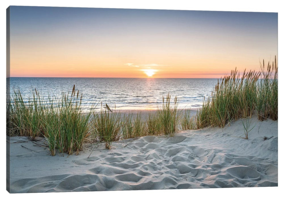 Beautiful Sunset At The Beach by Jan Becke, 26"x40"x1.5"