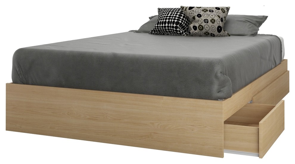 Nexera 3Drawer Bed, Full Transitional Platform Beds by Nexera