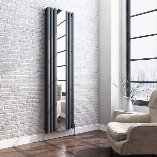 Mirrored Anthracite Radiator - Modern - Living Room - Other - by soak.com